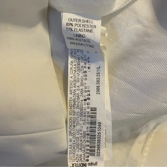 Zara Cream Sheath Dress Size L Elegant Minimalist Cocktail Evening - Picture 6 of 7